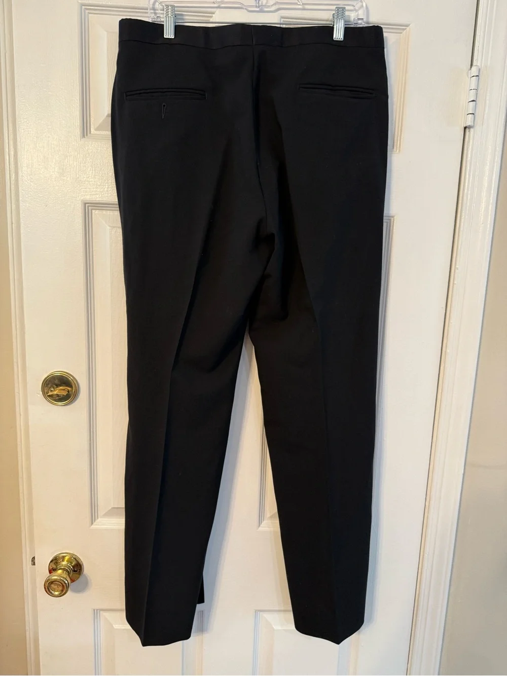 bill blass Black Dress Pants with Contrast Piping Tuxedo Pants